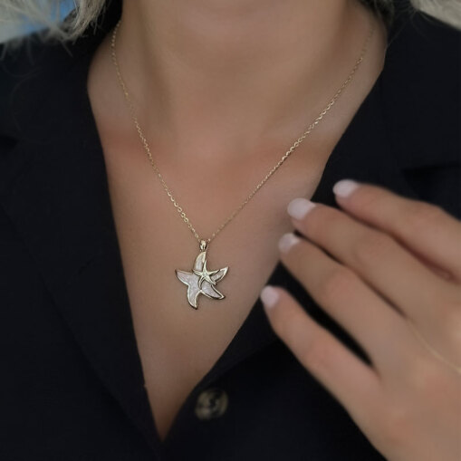 14 Ayar Altın Cetaş Aqualis Deniz Yıldızı Kolye - 2