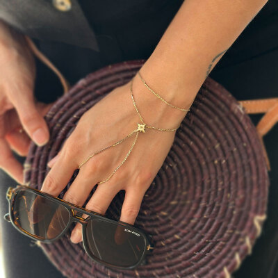 14 Ayar Altın Cetaş Eterna Taşlı Kutup Yıldızı Şahmeran