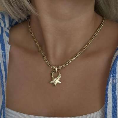 14 Ayar Altın Cetaş Eterna Taşlı Star Kolye - ENGİNGOLD CETAŞ