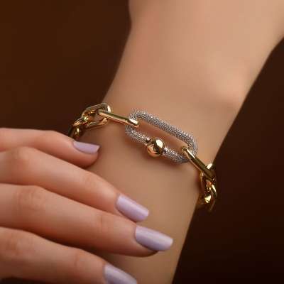 14 Ayar Altın Çetaş Hallow Bileklik - 2