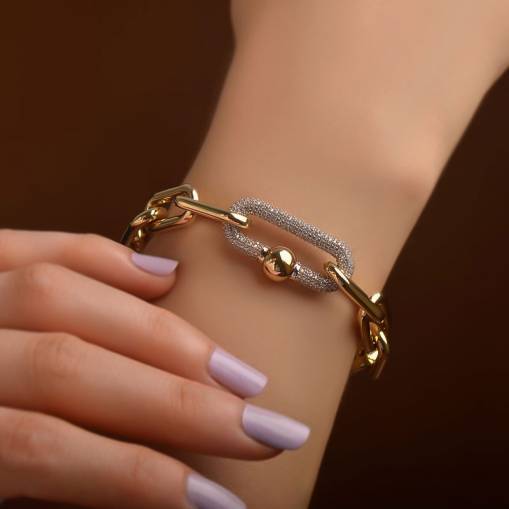 14 Ayar Altın Çetaş Hallow Bileklik - 2