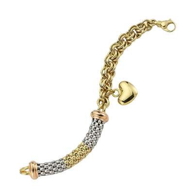 14 Ayar Altın Cetaş Kalpli Sevgi Bileklik - ENGİNGOLD CETAŞ