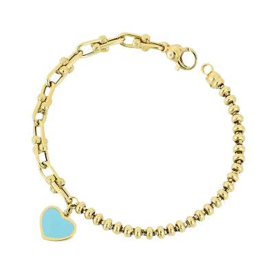 14 Ayar Altın Cetaş Kalpli Sevgi Bileklik - ENGİNGOLD CETAŞ