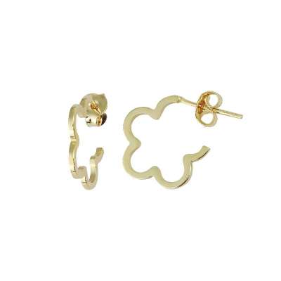 14 Ayar Altın Çiçek Küpe - ENGİNGOLD