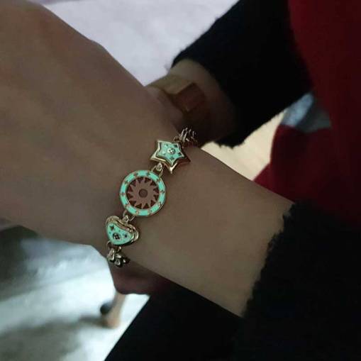 14 Ayar Altın Çok Figürlü Neon Bileklik - 4