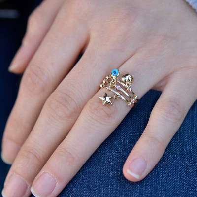 14-Karat Gold Multi-Figural Rings - Thumbnail