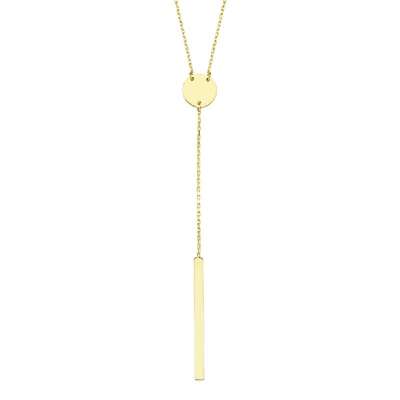14 Ayar Altın Çubuk Halka Kolye - ENGİNGOLD