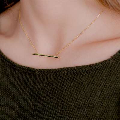 14 Ayar Altın Çubuk Kolye - ENGİNGOLD