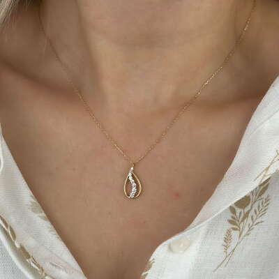 14 Ayar Altın Damla Kolye – Zarif Minimal Tasarım - 3