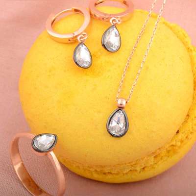 14 Ayar Altın Damla Model Set - ENGİNGOLD SRD