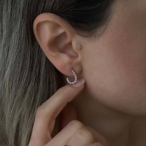 14 Ayar Altın Damla Pırlanta Kolye – Zarif Tasarım - 1