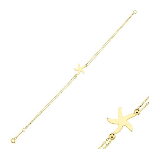 14 Ayar Altın Deniz Yıldızı Bileklik - 1