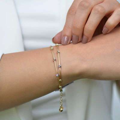 14 Ayar Altın Dorika Bileklik - 3