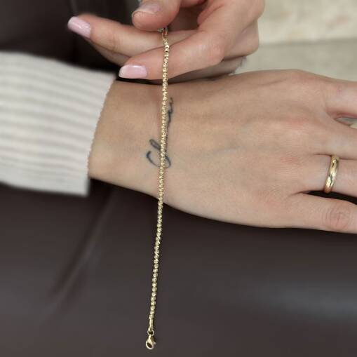 14 Ayar Altın Dorika Bileklik – Modern ve Zarif - 1