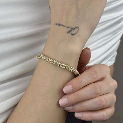 14 Ayar Altın Dorika Bileklik - 3