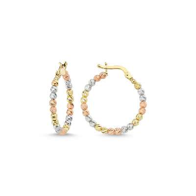 14 Ayar Altın Dorika Halka Küpe