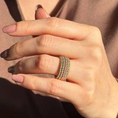 14 Ayar Altın Dorika Yüzük – Renkli ve Göz Alıcı Model - 2