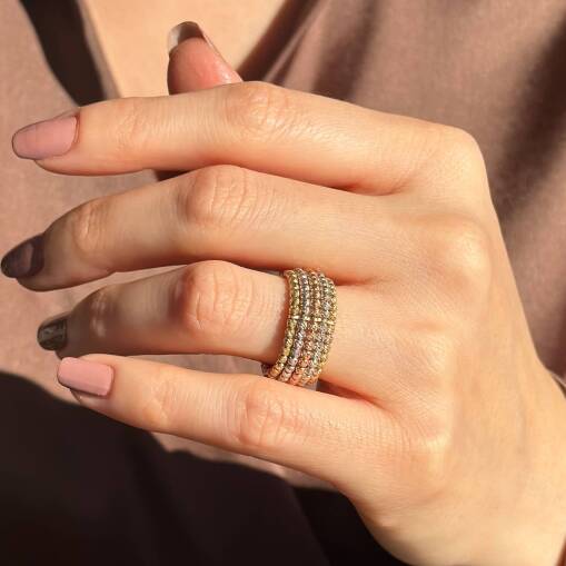 14 Ayar Altın Dorika Yüzük – Renkli ve Göz Alıcı Model - 2