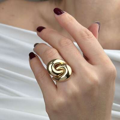 14 Ayar Altın Düğüm Yüzük – Regold Taşsız Zarif Tasarım - 4