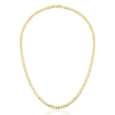 14 Ayar Altın Figaro Setinalı Zincir Kolye - ENGİNGOLD ZİNCİR-İŞ