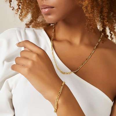 14 Ayar Altın Figaro Zincir Bileklik - ENGİNGOLD ZİNCİR-İŞ