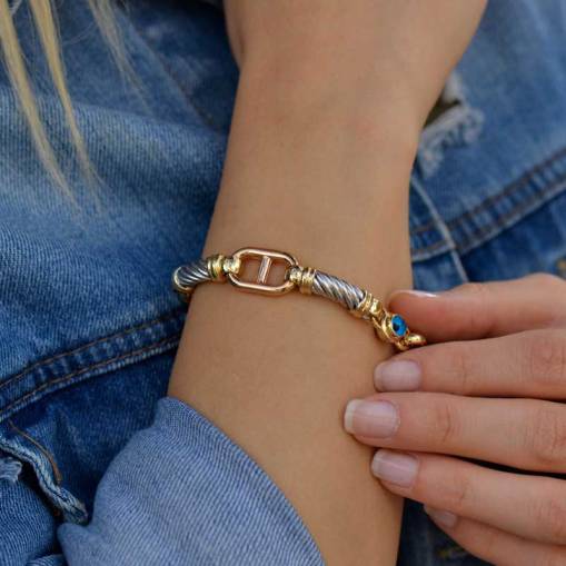 14 Ayar Altın Göz Sevgi Bileklik - 3