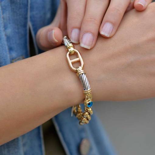 14 Ayar Altın Göz Sevgi Bileklik - 1