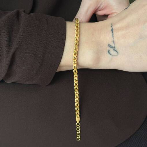 14 Ayar Altın Güverse Zincir Bileklik Kadın - 1