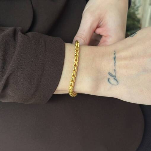 14 Ayar Altın Güverse Zincir Bileklik Kadın - 2