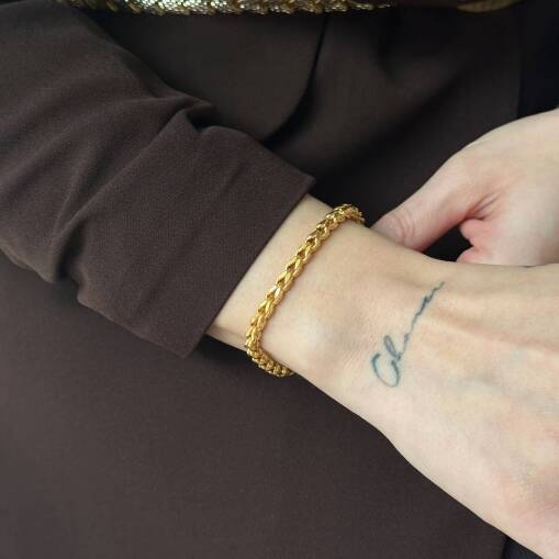 14 Ayar Altın Güverse Zincir Bileklik Kadın - 4