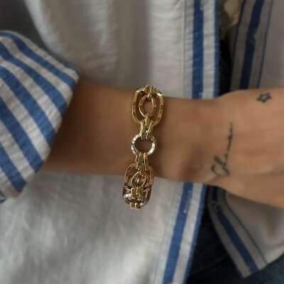 14 Ayar Altın Hallow Bileklik– Şık ve Hafif Altın Model - 2