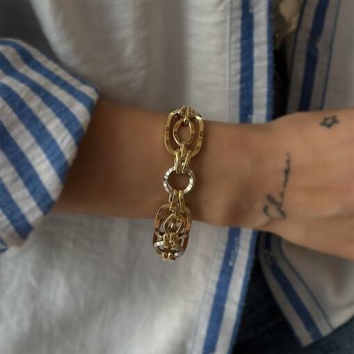 14 Ayar Altın Hallow Bileklik– Şık ve Hafif Altın Model - 2