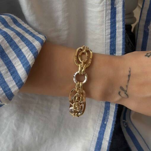 14 Ayar Altın Hallow Bileklik– Şık ve Hafif Altın Model - 1