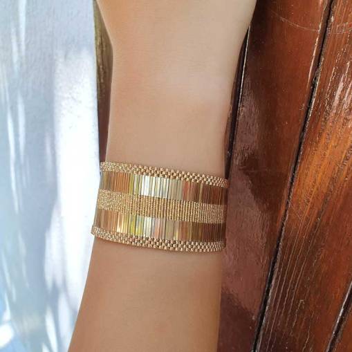 14 Ayar Altın Hasır Model Bileklik - 2