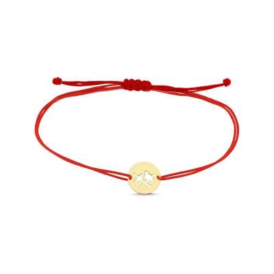 14 Ayar Altın İkili Kuş İpli Bileklik - ENGİNGOLD