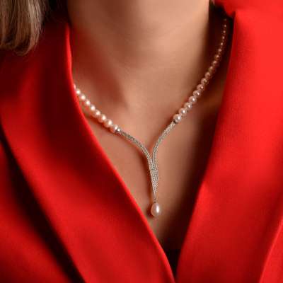 14 Ayar Altın İnci Kolye - ENGİNGOLD İST