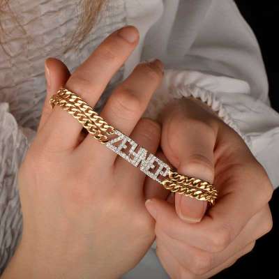 14 Ayar Altın İsim Bileklik