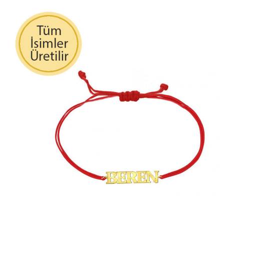 14 Ayar Altın İsimli İpli Bileklik - 1