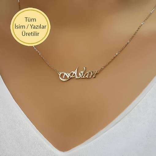 14 Ayar Altın İsimli Kolye - 1