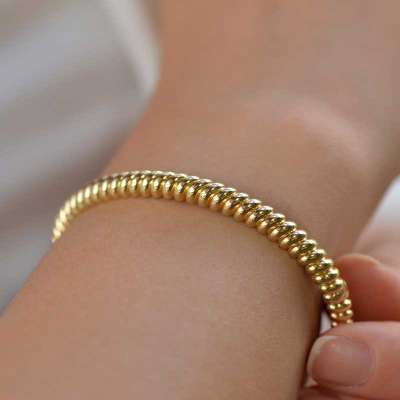 14 Ayar Altın İstiridye Kelepçe Bilezik - ENGİNGOLD AYG