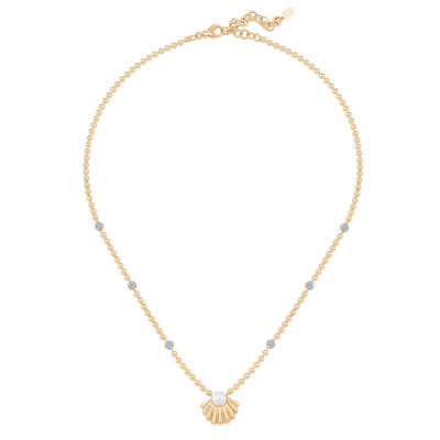 14 Ayar Altın İstiridye Kolye – Zirkon Taşlı Zarif Model - 2