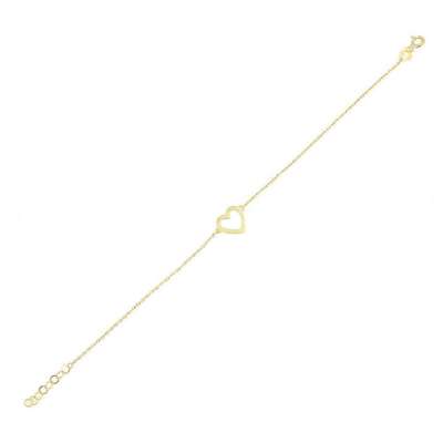 14 Ayar Altın Kalp Bileklik - ENGİNGOLD