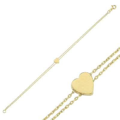 14 Ayar Altın Kalp Bileklik - ENGİNGOLD