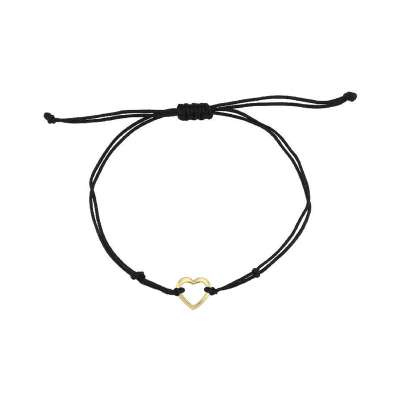 14 Ayar Altın Kalp İpli Bileklik - ENGİNGOLD
