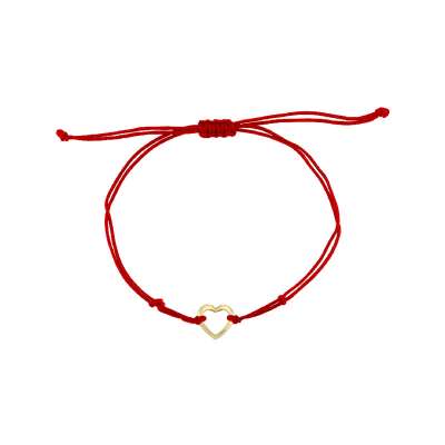 14 Ayar Altın Kalp İpli Bileklik