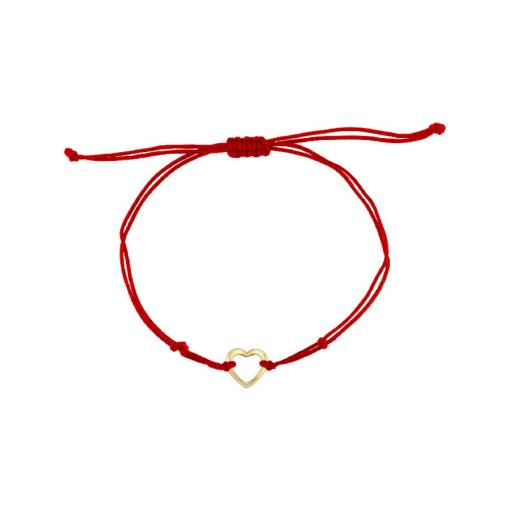 14 Ayar Altın Kalp İpli Bileklik - 1