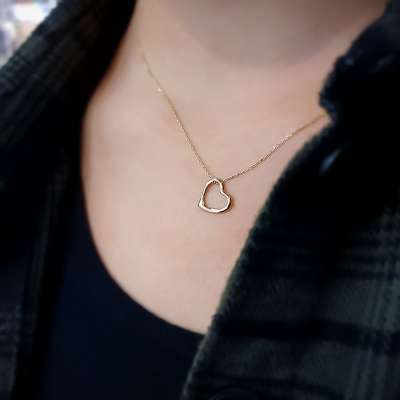 14 Ayar Altın Kalp Kolye - 3