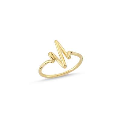 14 Ayar Altın Kalp Ritmi Yüzük - ENGİNGOLD RZG