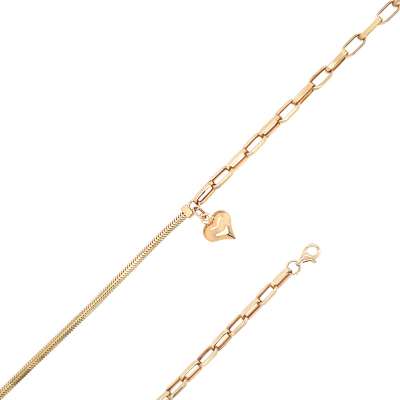 14 Ayar Altın Kalpli Bileklik - 2