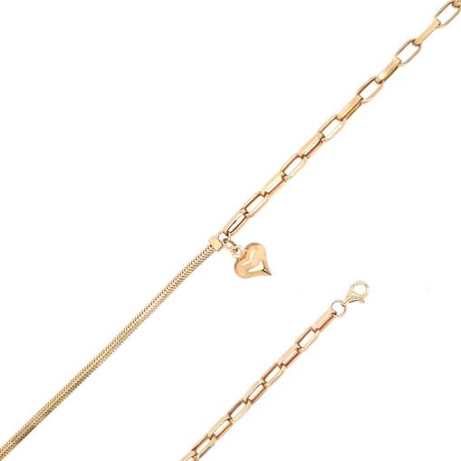 14 Ayar Altın Kalpli Bileklik - 2